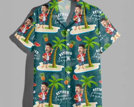 Custom Face All Over Print Hawaiian Shirt Personalized Retirement Gift for Dad