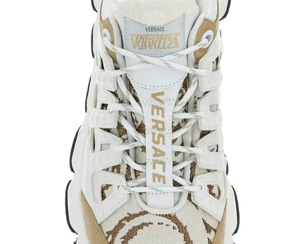 Men's Versace Men's Trigreca Lace Up Barocco Print White Sneakers
