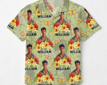 Custom Photo Drinkin' & Cheerin' - Personalized Customized Hawaiian Shirt