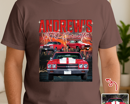 Custom Photo Classic Car Portrait Retro Style Comfort Shirt