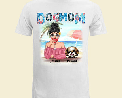 Dog Mom Summer Patterned Personalized Shirt