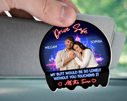 Custom Photo I Love You - Personalized Car Visor Clip - Special Gift For Couple, Him, Her