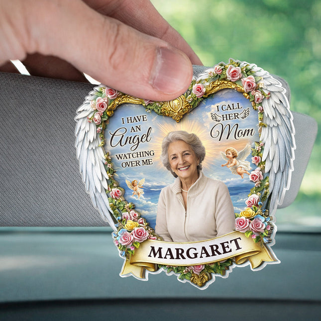 Custom Photo I Have An Angel Watching Over Me - Personalized Car Visor Clip - Meaningful Gift For Mom, Grandma
