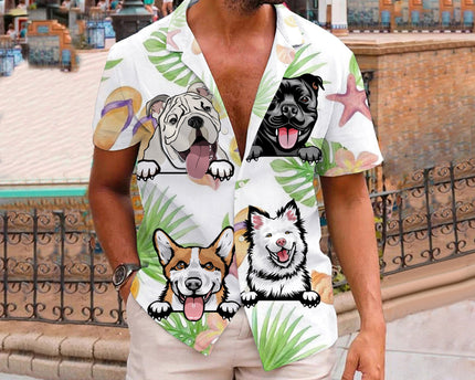 Dog Lover Dog Pet Summer Hawaii Cool Customization- Summer Hawaiian shirt - Personalized Customized Hawaiian shirt