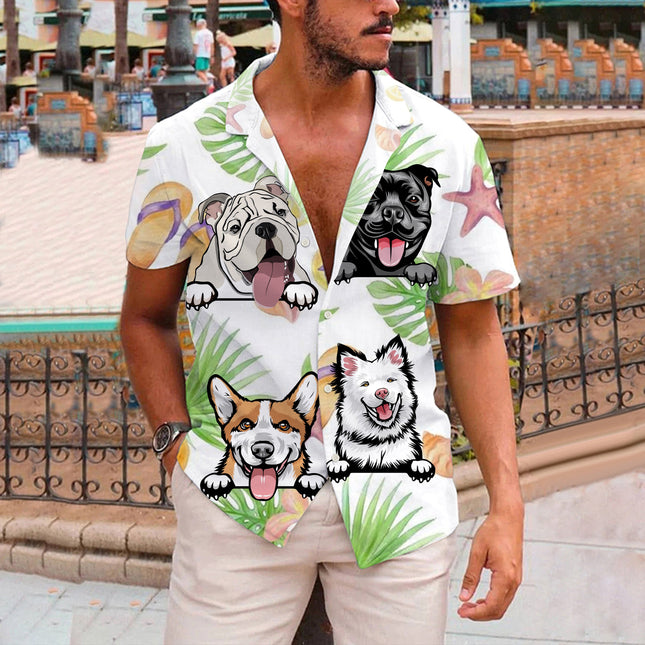 Dog Lover Dog Pet Summer Hawaii Cool Customization- Summer Hawaiian shirt - Personalized Customized Hawaiian shirt