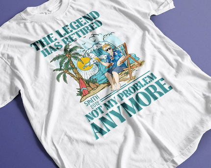 The Legend Has Retired - Personalized Customized T-shirt - Retirement Gift For Dad, Mom, Grandpa, Grandma