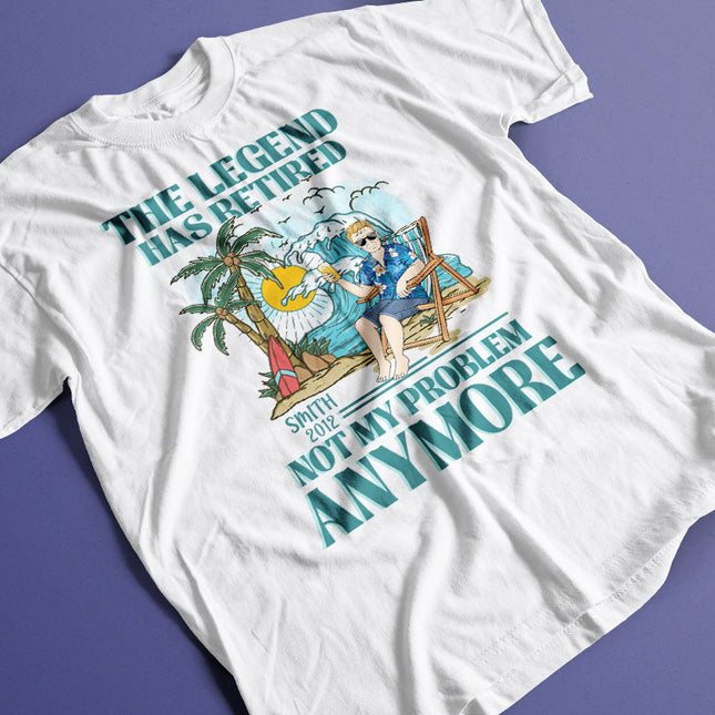 The Legend Has Retired - Personalized Customized T-shirt - Retirement Gift For Dad, Mom, Grandpa, Grandma