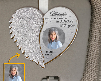 Custom Photo Memorial I'm Always With You - Personalized Car Visor Clip - Meaningful Gift For Family Members, Grandma, Grandpa