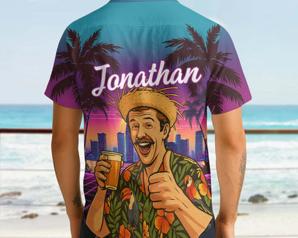 Custom Photo Sunset Pop - Personalized Customized Hawaiian shirt