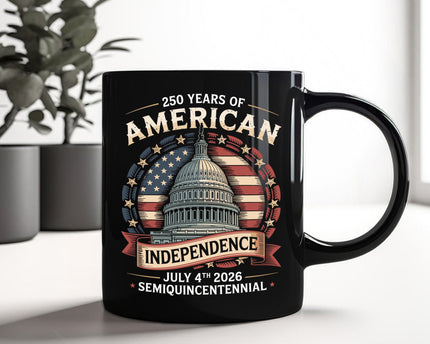 250 Years Of America Black Mug