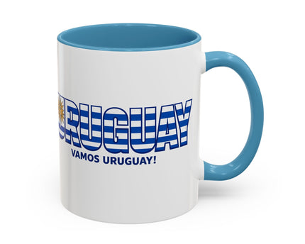 Uruguay Vamos Uruguay Mug, Accent Coffee Mug, Soccer World Cup, Gift for Dad