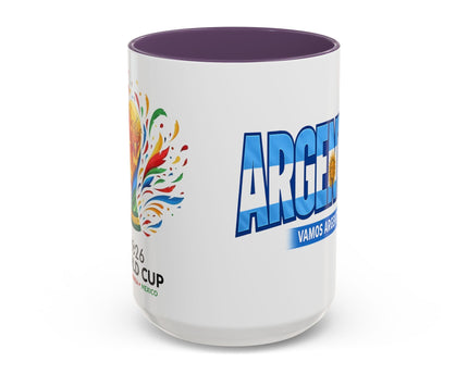 Argentina Vamos Argentina Mug , Accent Coffee Mug, Flag Text Design