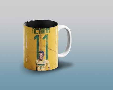 Prink Neymar Printed Inner Black Coffee Mugs , Brazil Coffee Mugs