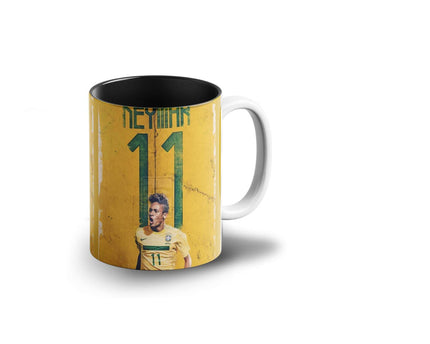 Prink Neymar Printed Inner Black Coffee Mugs , Brazil Coffee Mugs