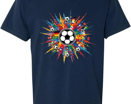 2026 World Cup Tournament Soccer Fan T-Shirt | International Football Graphic Tee Colorful Flags | 100% Cotton