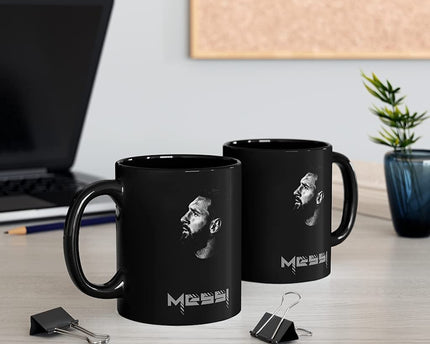 SG Ceramic Lionel Messi Designer Printed Black Coffee Mug