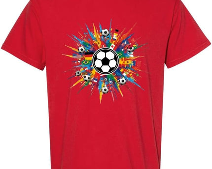 2026 World Cup Tournament Soccer Fan T-Shirt | International Football Graphic Tee Colorful Flags | 100% Cotton