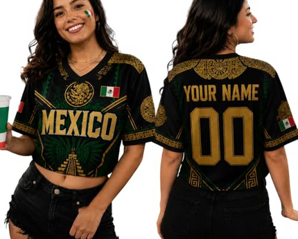 Personalized Soccer Crop Top Jersey 2026, Custom Team Jersey Women Fan Apparel National Flag Pride, Football Gifts