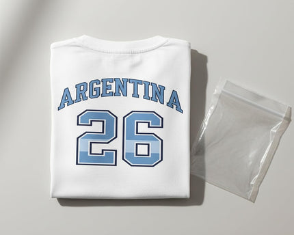 Albiceleste Argentina Soccer Jersey Fan Tee 2026 - Premium Ringspun Cotton Shirt - Men Women Unisex White