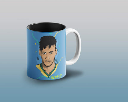 Prink Neymar Printed Inner Black Coffee Mugs , Football Coffee Mug