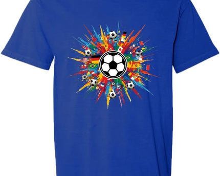 2026 World Cup Tournament Soccer Fan T-Shirt | International Football Graphic Tee Colorful Flags | 100% Cotton
