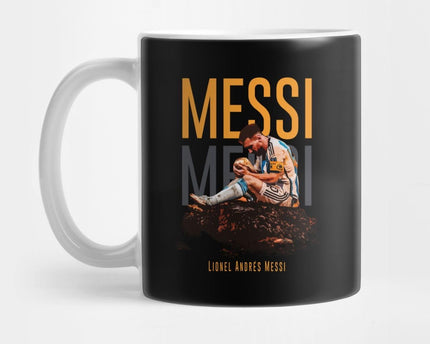 Lionel Messi Black Poster Art Designer Coffee Mug for Lovers of Football