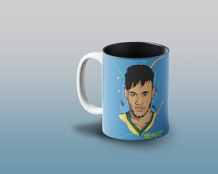 Prink Neymar Printed Inner Black Coffee Mugs , Football Coffee Mug