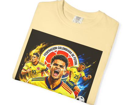 Colombia Seleccion Soccer Player Poster T-Shirt, 2026 World Cup Back Logo,Colombia Flag