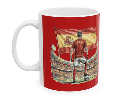 Spain World Cup 2026 Mug, Red Ceramic Coffee Cup, Spain Flag, Soccer Fan Gift