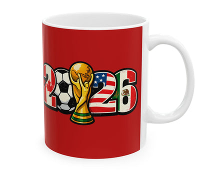 Spain World Cup 2026 Mug, Red Ceramic Coffee Cup, Spain Flag, Soccer Fan Gift