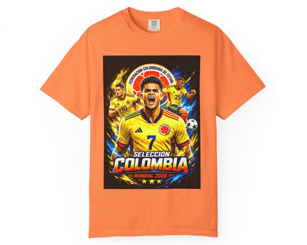 Colombia Seleccion Soccer Player Poster T-Shirt, 2026 World Cup Back Logo,Colombia Flag