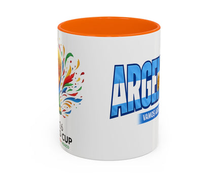 Argentina Vamos Argentina Mug , Accent Coffee Mug, Flag Text Design
