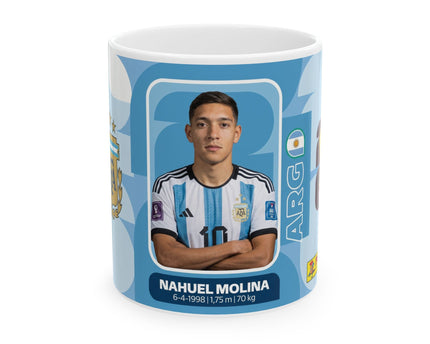 Argentina Soccer Player Nahuel Molina Mug — Ceramic Coffee Cup, World Cup 2026
