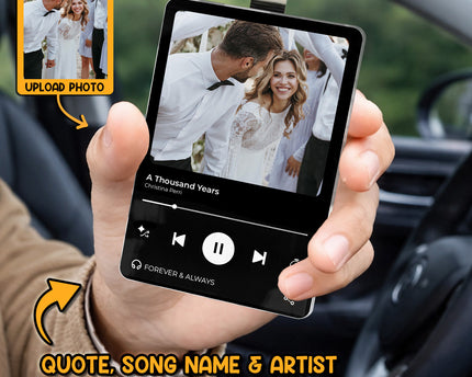 Custom Music Photo Couple Custom Photo - Personalized Car Visor Clip - Special Gift For Couple, Him, Her