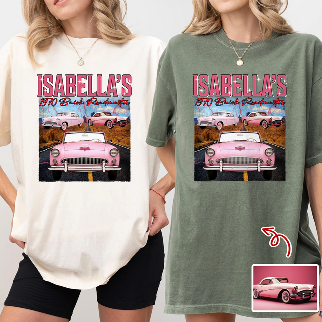 Custom Photo Classic Car Portrait Retro Style Comfort Shirt