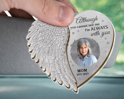 Custom Photo Memorial I'm Always With You - Personalized Car Visor Clip - Meaningful Gift For Family Members, Grandma, Grandpa