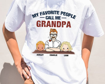 Favorite People Call Me Grandpa Man And Kids Personalized Shirt