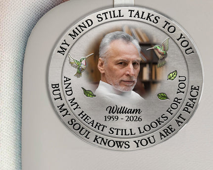 Custom Photo My Mind Still Talk To You - Personalized Car Visor Clip - Special Gift For Family Members