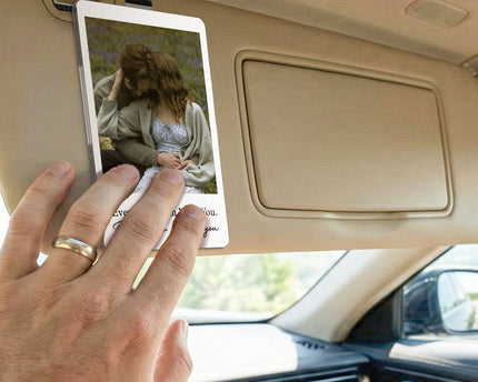 Custom Photo Drive Safe I Love You - Personalized Car Visor Clip - Special Gift For Couple, Boyfriend, Girlfriend