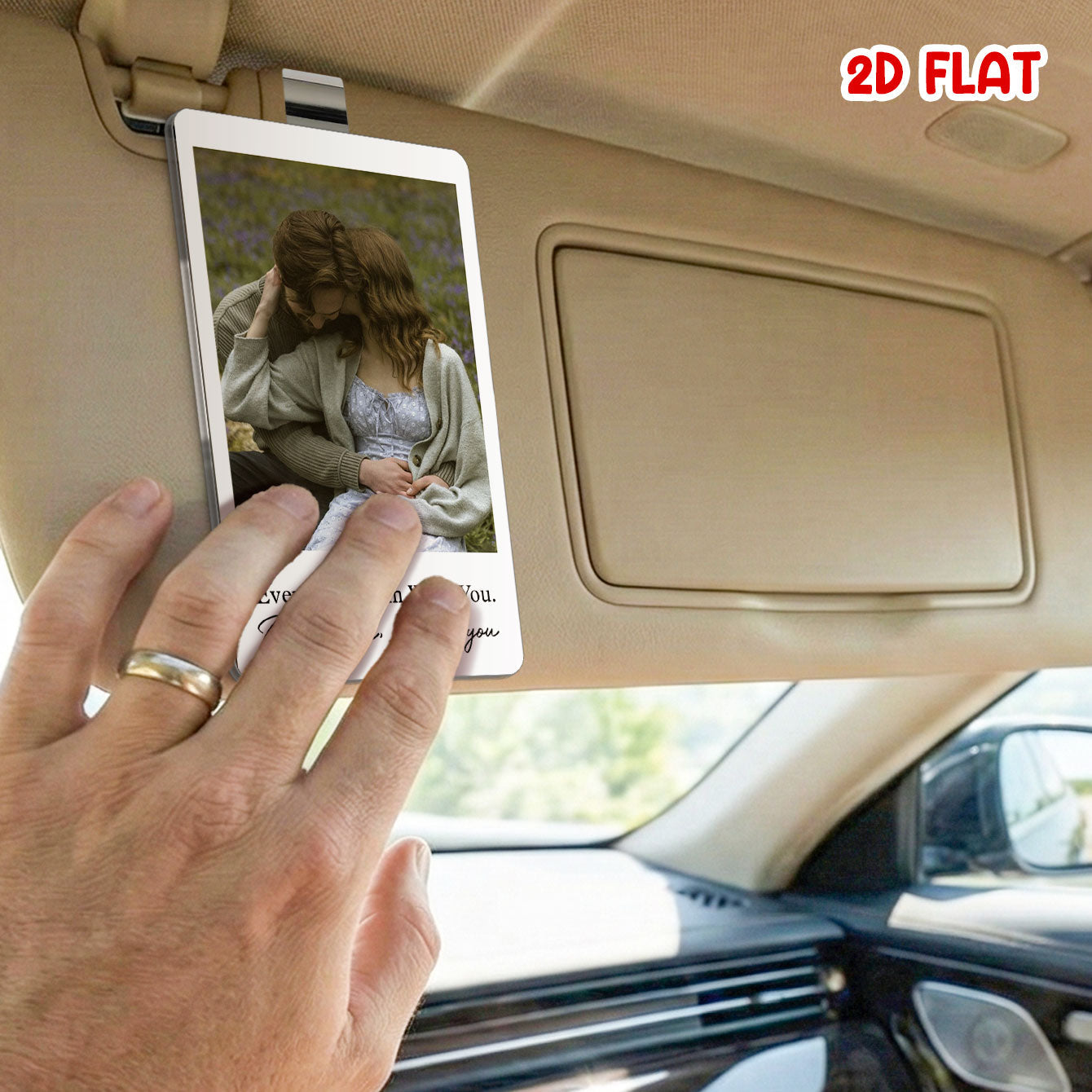 Custom Photo Drive Safe I Love You - Personalized Car Visor Clip - Special Gift For Couple, Boyfriend, Girlfriend