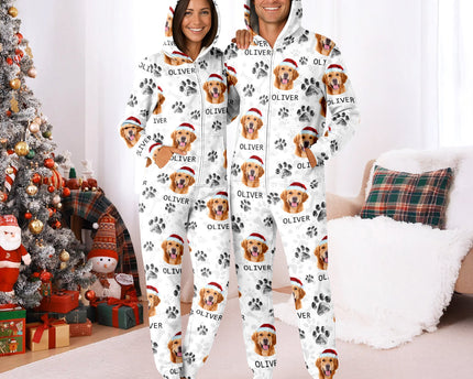Custom Photo With Dog Cat Paw Onesie Pajamas For Dog Lovers