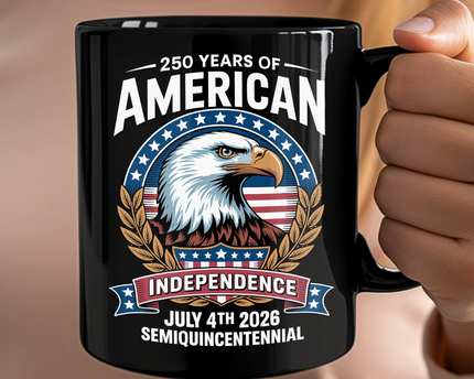 250 Years of America Independence Eagle - July 4th 2026 Black Mug