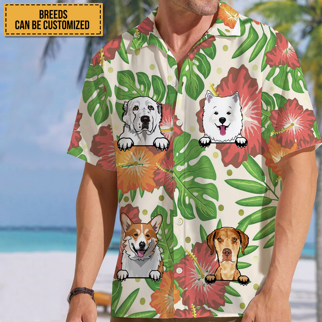 Cute Dog Theme Summer Dog Love - Personalized Customized Hawaiian shirt