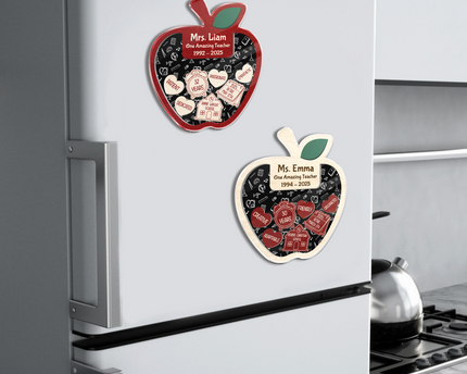 Personalized  Teacher Retirement Acrylic Apple Shaking Magnet Gift From Student