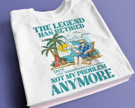 The Legend Has Retired - Personalized Customized T-shirt - Retirement Gift For Dad, Mom, Grandpa, Grandma