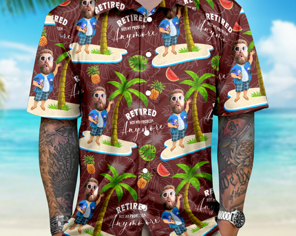 Custom Face All Over Print Hawaiian Shirt Personalized Retirement Gift for Dad
