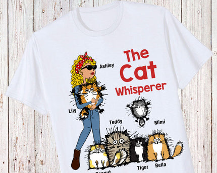 The Cat Whisperer Woman and Funny Cat Personalized Shirt