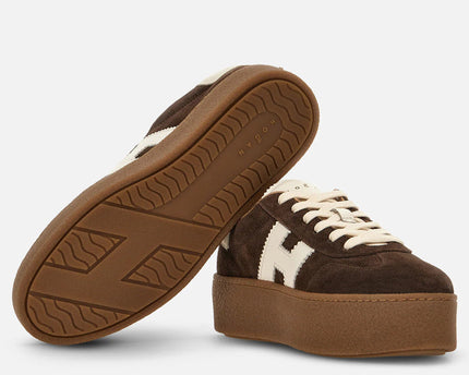 Men's Hogan Cool Suede Platform Brown Sneakers