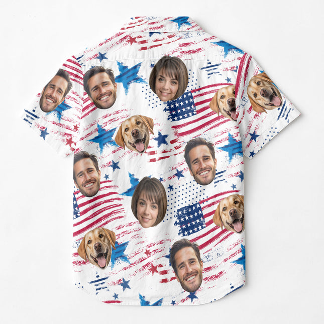 Custom Photo With Beloved Ones American Theme - Personalized Customized Hawaiian shirt
