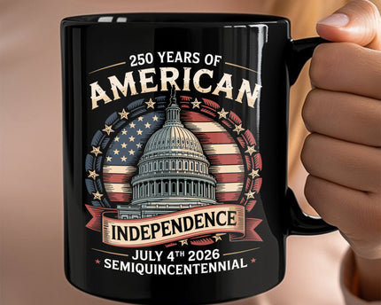 250 Years Of America Black Mug